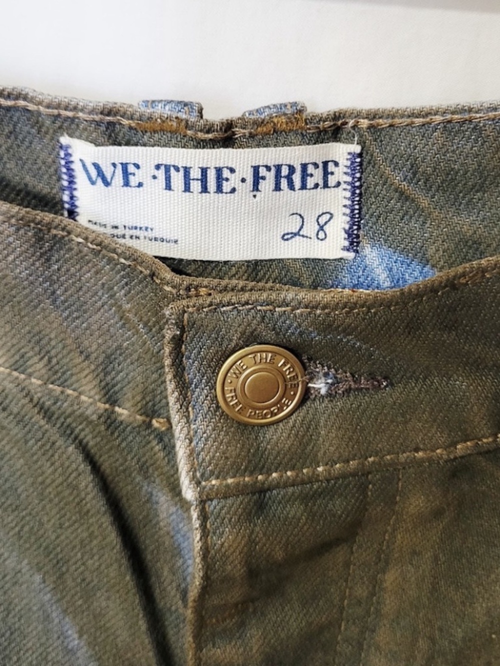 Unworn - Free People Coated Barrel Leg Denim Jeans - Picture 7 of 15